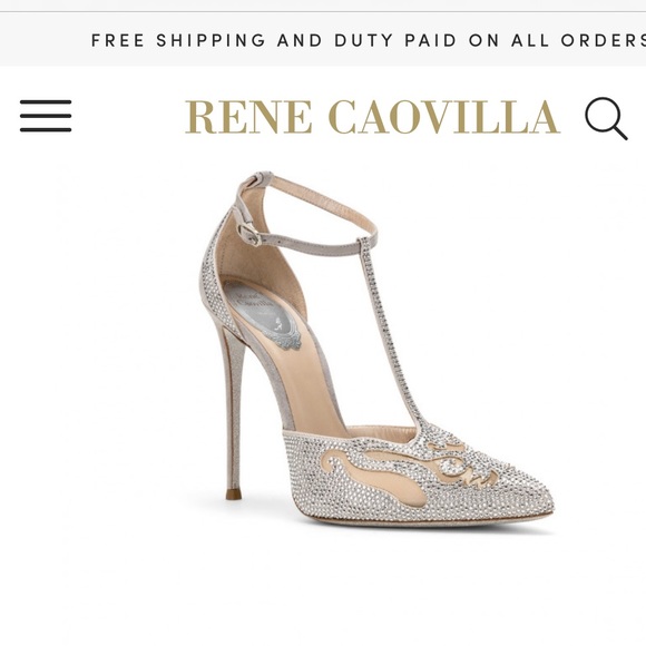 Rene Caovilla Bella Napa Pump Strass 115 New 36.5 - Picture 5 of 8